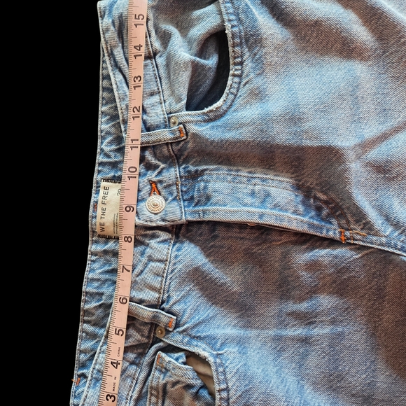 NWOT We The Free Blue Jeans with Orange Floral Design Size 29 - Picture 5 of 5